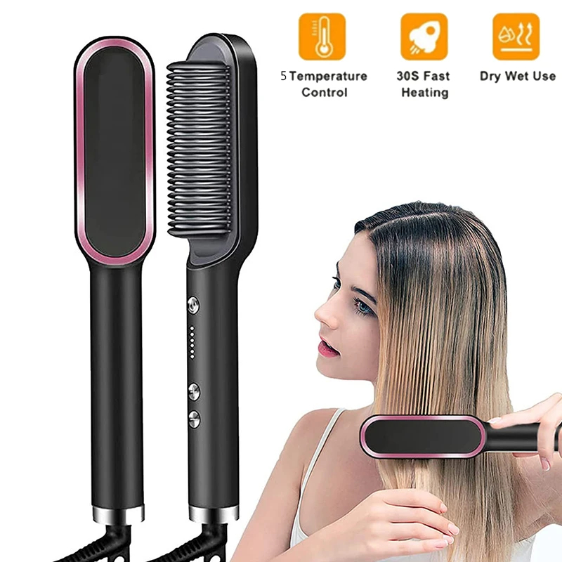 Hair Straightener Quick Heated Electric Hot Comb